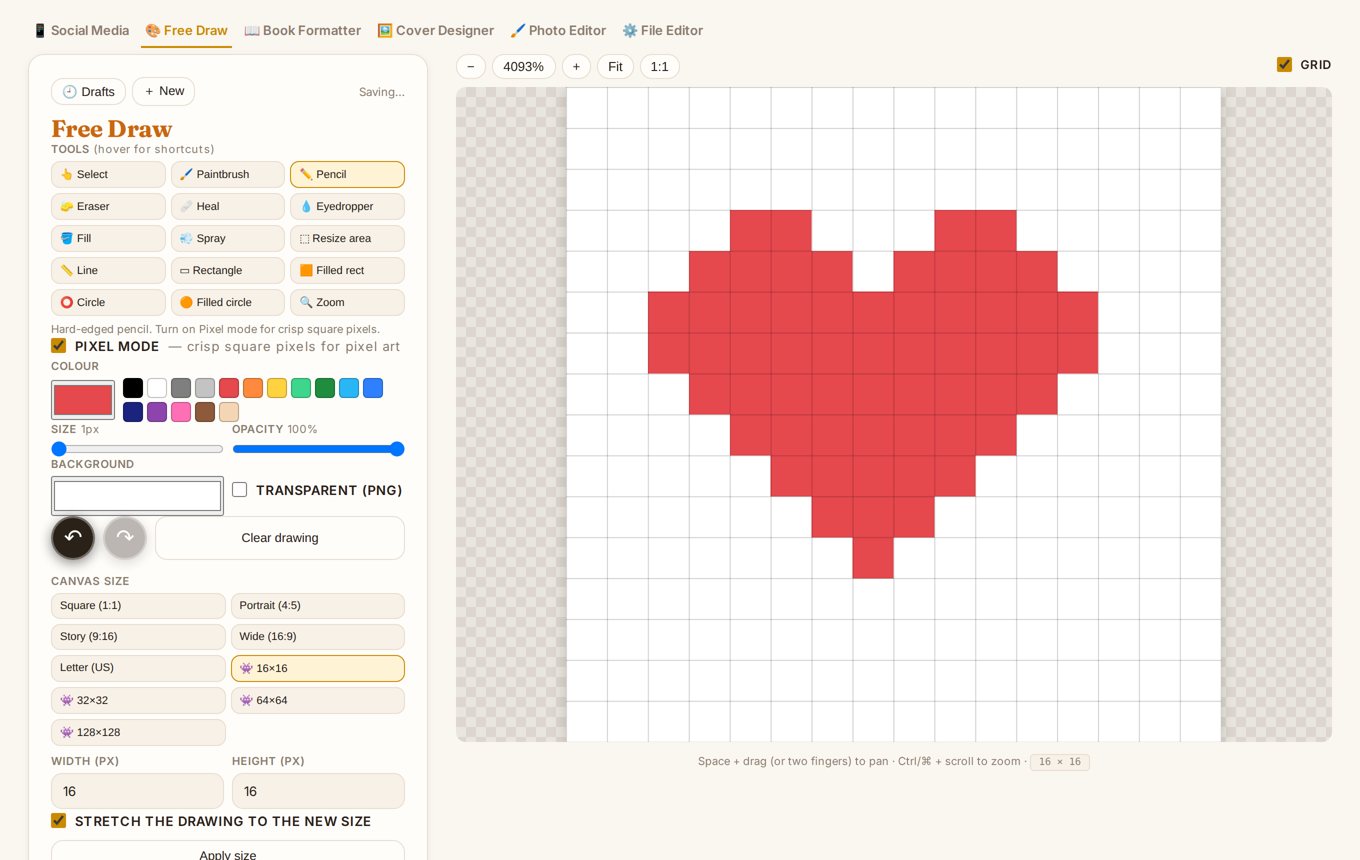 Pixel art in Free Draw